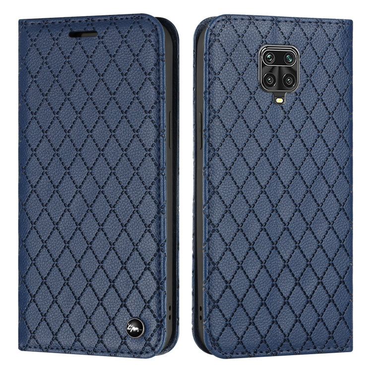 For Xiaomi Redmi Note 9 Pro / Note 9S S11 RFID Diamond Lattice Flip Leather Phone Case