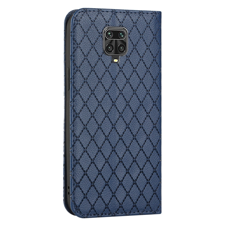 For Xiaomi Redmi Note 9 Pro / Note 9S S11 RFID Diamond Lattice Flip Leather Phone Case