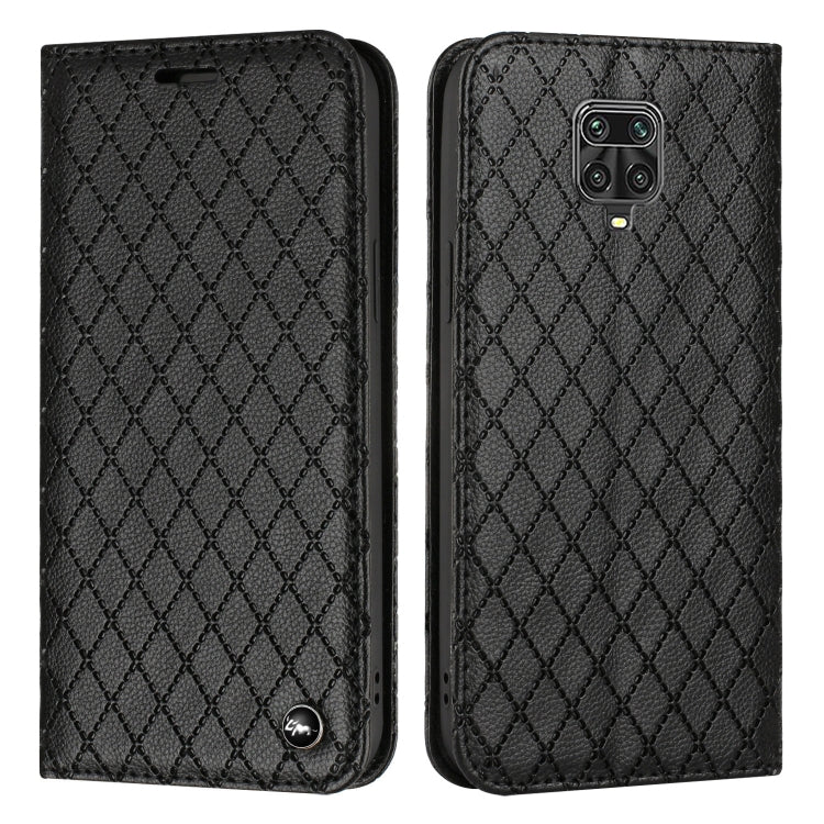 For Xiaomi Redmi Note 9 Pro / Note 9S S11 RFID Diamond Lattice Flip Leather Phone Case