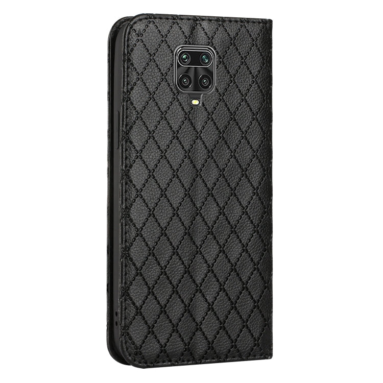 For Xiaomi Redmi Note 9 Pro / Note 9S S11 RFID Diamond Lattice Flip Leather Phone Case