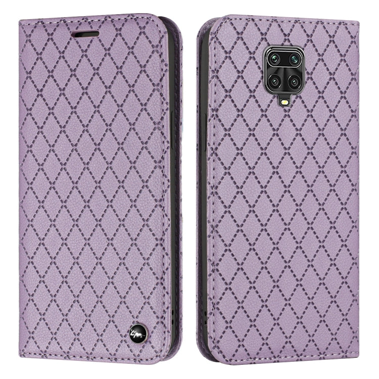 For Xiaomi Redmi Note 9 Pro / Note 9S S11 RFID Diamond Lattice Flip Leather Phone Case