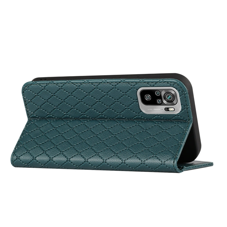 For Xiaomi Redmi Note 10 4G / Note 10S S11 RFID Diamond Lattice Flip Leather Phone Case