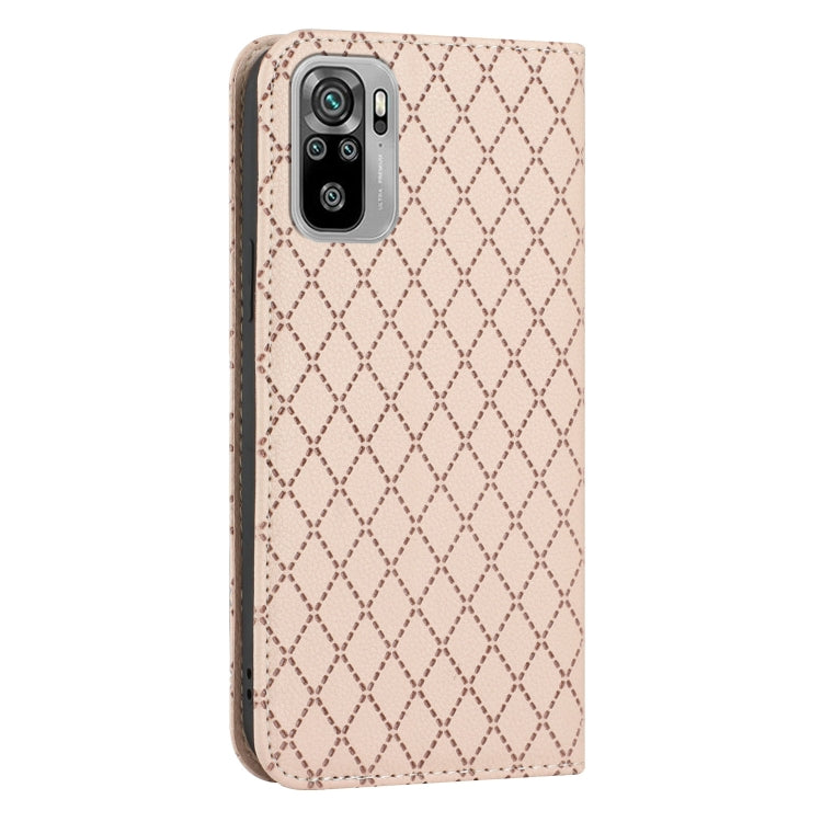 For Xiaomi Redmi Note 10 4G / Note 10S S11 RFID Diamond Lattice Flip Leather Phone Case