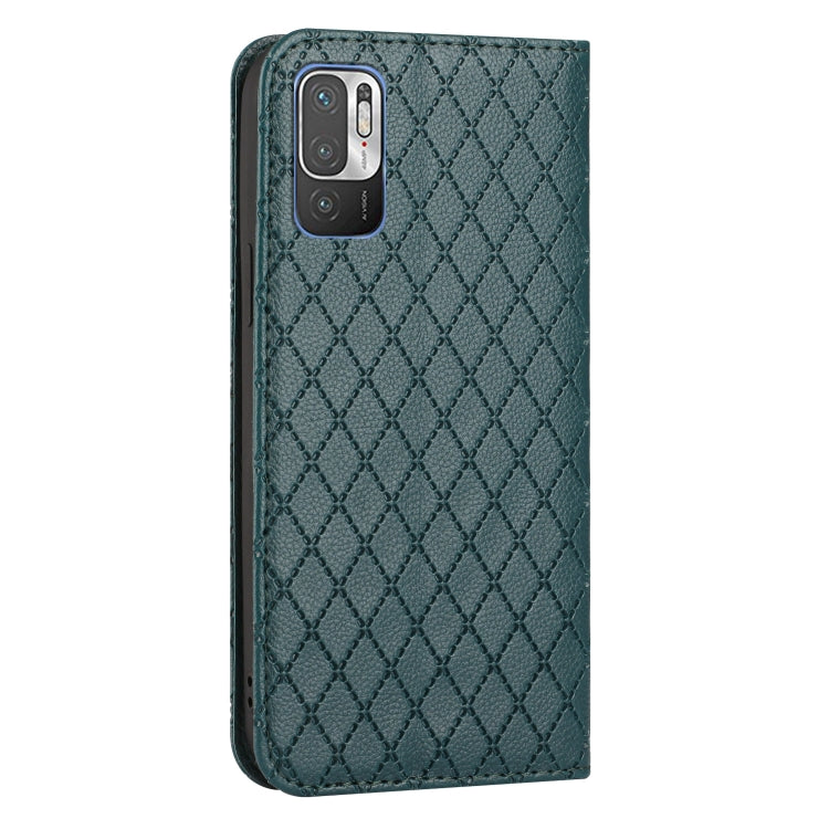 For Xiaomi Redmi Note 10 5G / Note 10T 5G S11 RFID Diamond Lattice Flip Leather Phone Case
