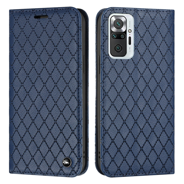 For Xiaomi Redmi Note 10 Pro / 10 Pro Max S11 RFID Diamond Lattice Flip Leather Phone Case