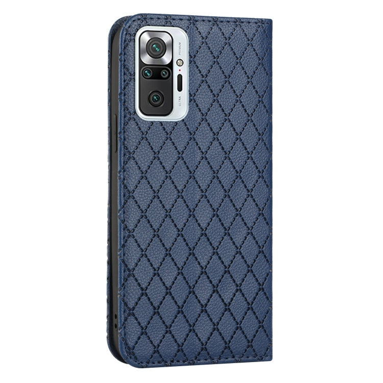 For Xiaomi Redmi Note 10 Pro / 10 Pro Max S11 RFID Diamond Lattice Flip Leather Phone Case