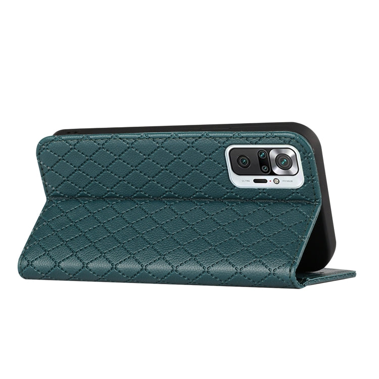 For Xiaomi Redmi Note 10 Pro / 10 Pro Max S11 RFID Diamond Lattice Flip Leather Phone Case