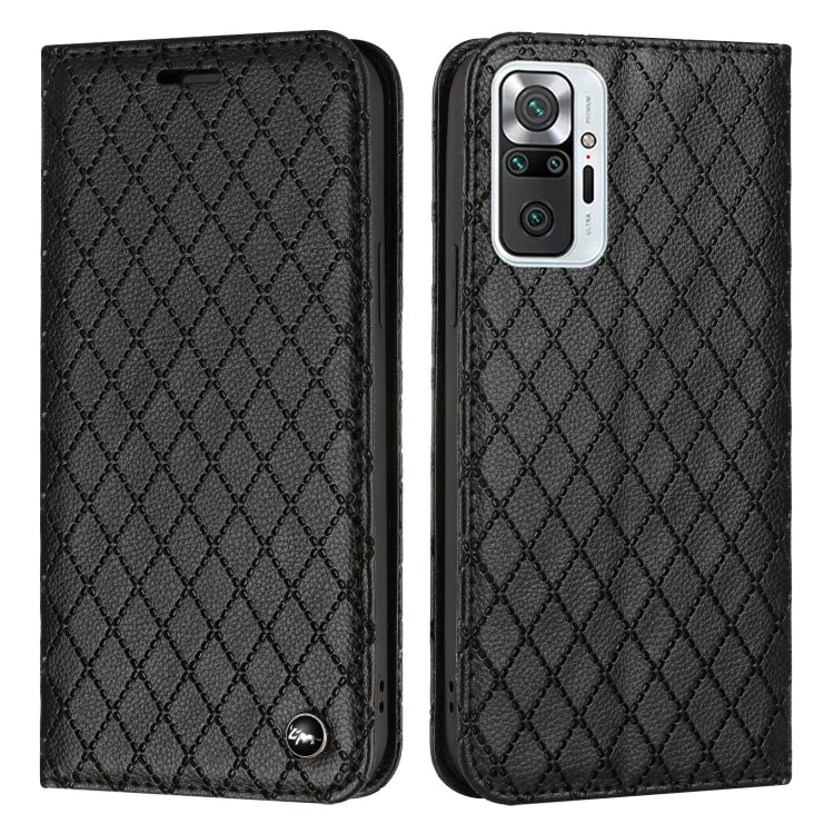 For Xiaomi Redmi Note 10 Pro / 10 Pro Max S11 RFID Diamond Lattice Flip Leather Phone Case