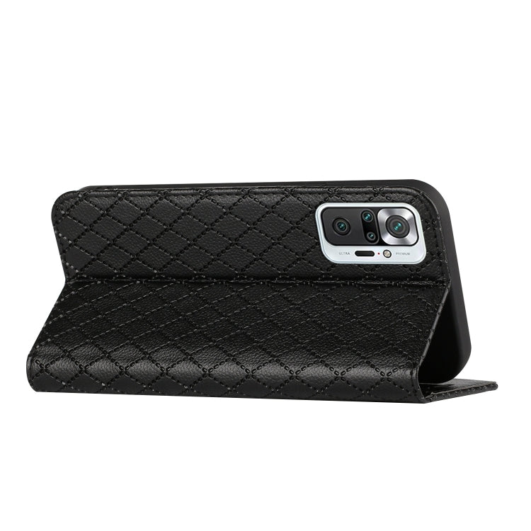 For Xiaomi Redmi Note 10 Pro / 10 Pro Max S11 RFID Diamond Lattice Flip Leather Phone Case
