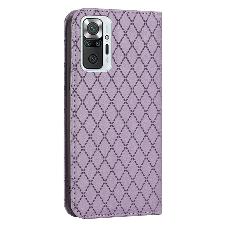 For Xiaomi Redmi Note 10 Pro / 10 Pro Max S11 RFID Diamond Lattice Flip Leather Phone Case