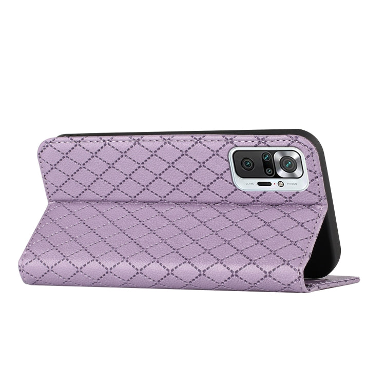For Xiaomi Redmi Note 10 Pro / 10 Pro Max S11 RFID Diamond Lattice Flip Leather Phone Case