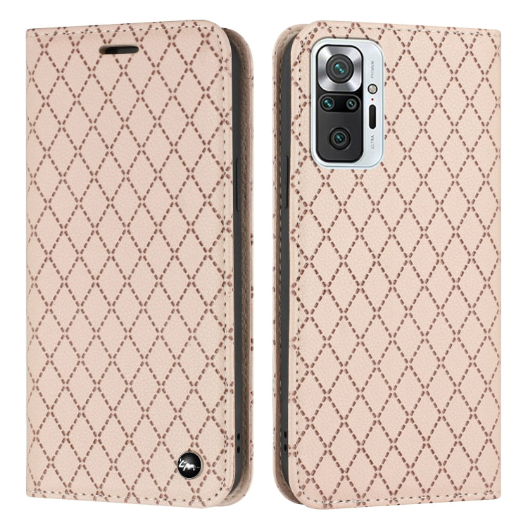 For Xiaomi Redmi Note 10 Pro / 10 Pro Max S11 RFID Diamond Lattice Flip Leather Phone Case