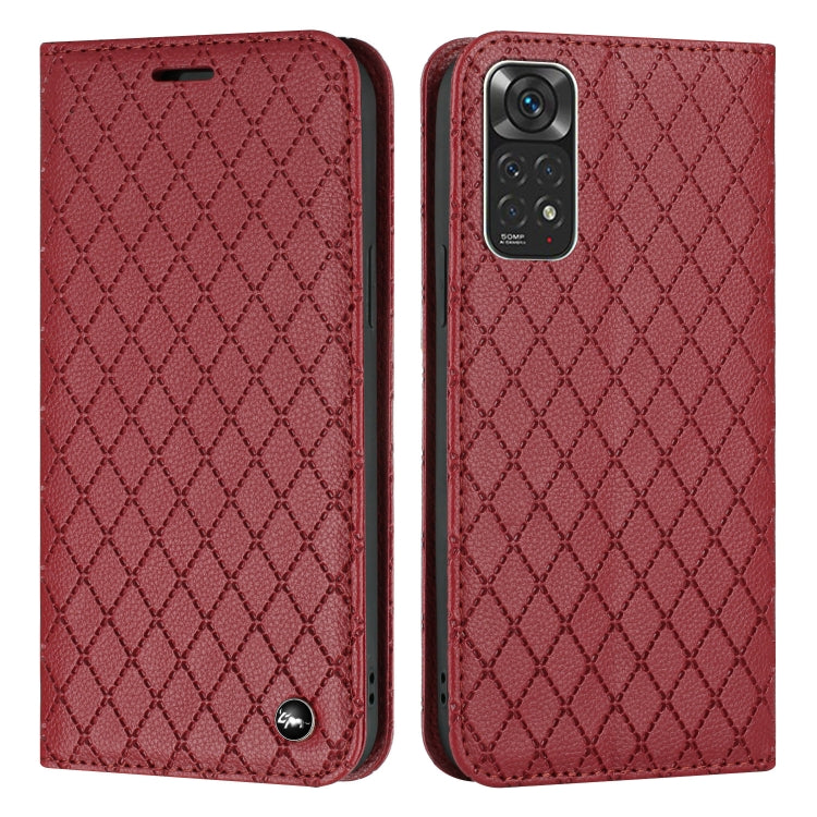 For Xiaomi Redmi Note 11 Global S11 RFID Diamond Lattice Flip Leather Phone Case