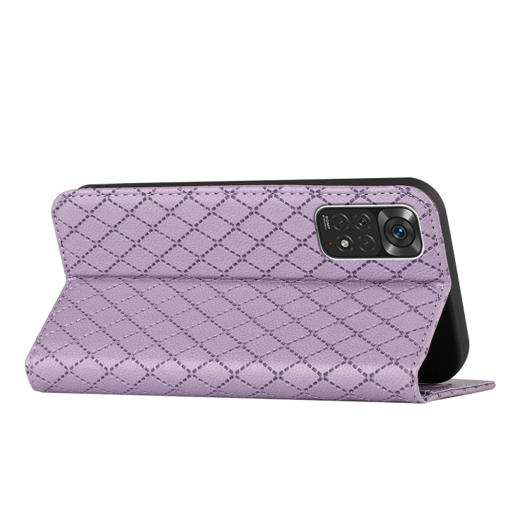 For Xiaomi Redmi Note 11 Global S11 RFID Diamond Lattice Flip Leather Phone Case