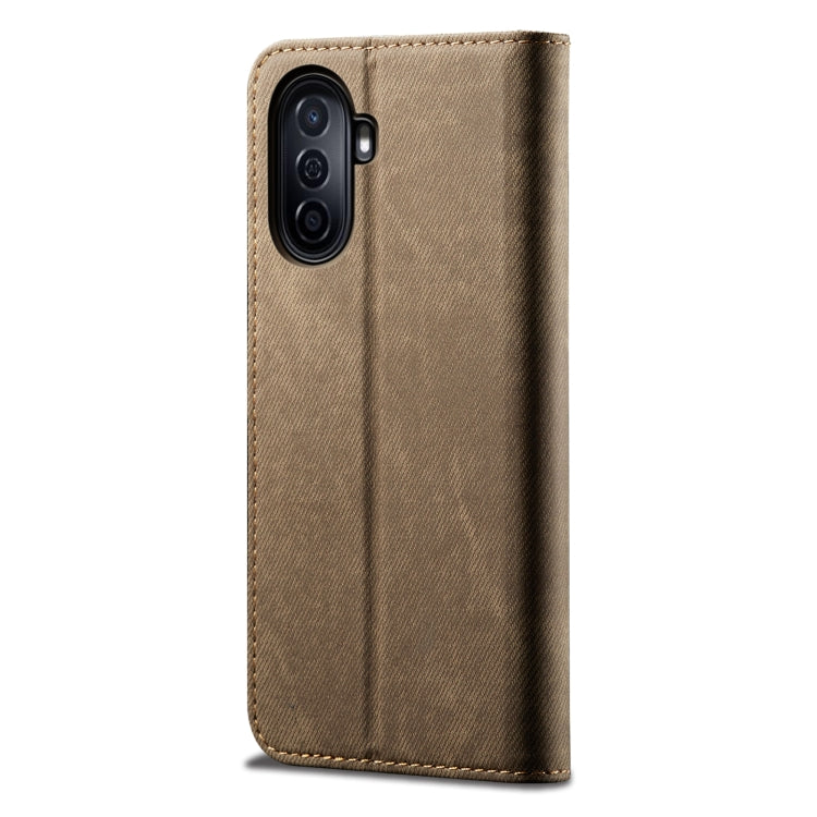 For Huawei Enjoy 50 4G / Nova Y70 Plus / Nova Y70 4G UItra Denim Texture Casual Style Leather Phone Case