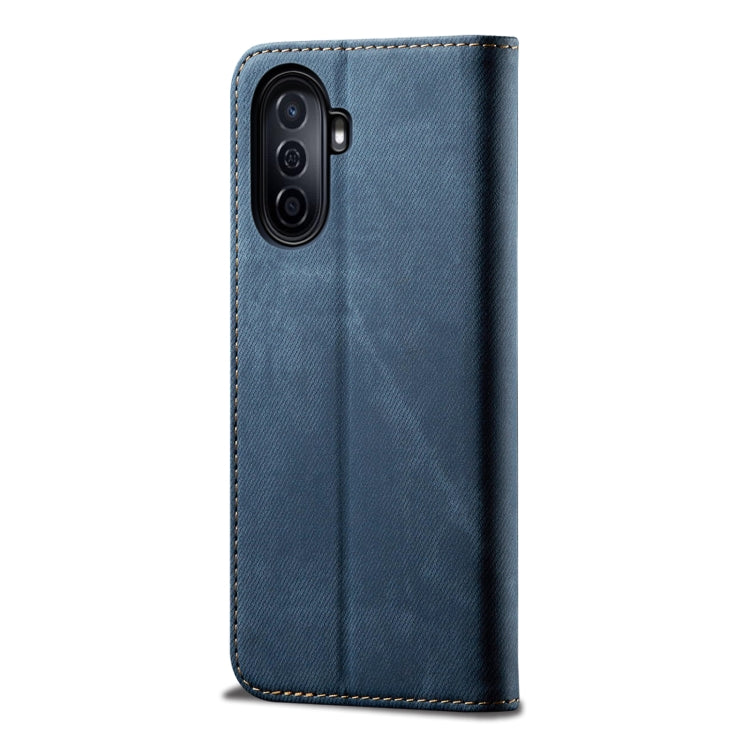 For Huawei Enjoy 50 4G / Nova Y70 Plus / Nova Y70 4G UItra Denim Texture Casual Style Leather Phone Case