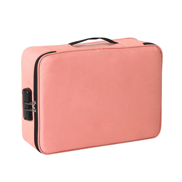 Large Capacity Multi-layers Foldable Fabric Document Storage Bag, Specification:Three Layers-Unlocked