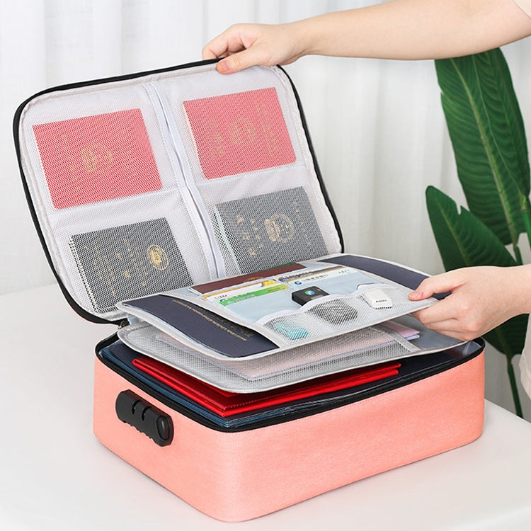 Large Capacity Multi-layers Foldable Fabric Document Storage Bag, Specification:Three Layers-Unlocked