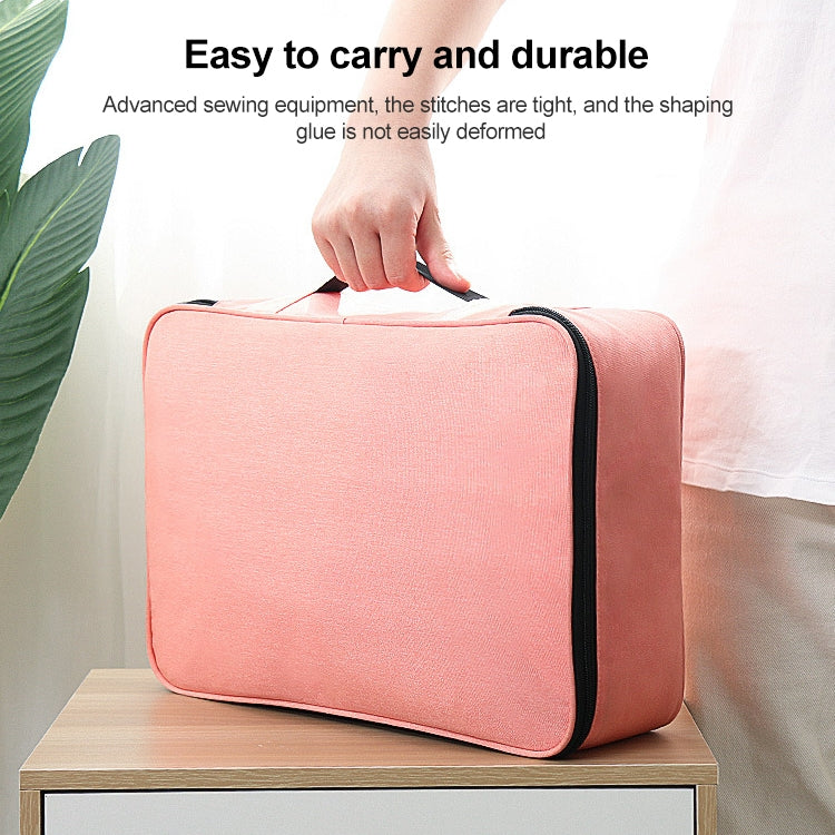 Large Capacity Multi-layers Foldable Fabric Document Storage Bag, Specification:Three Layers-Unlocked