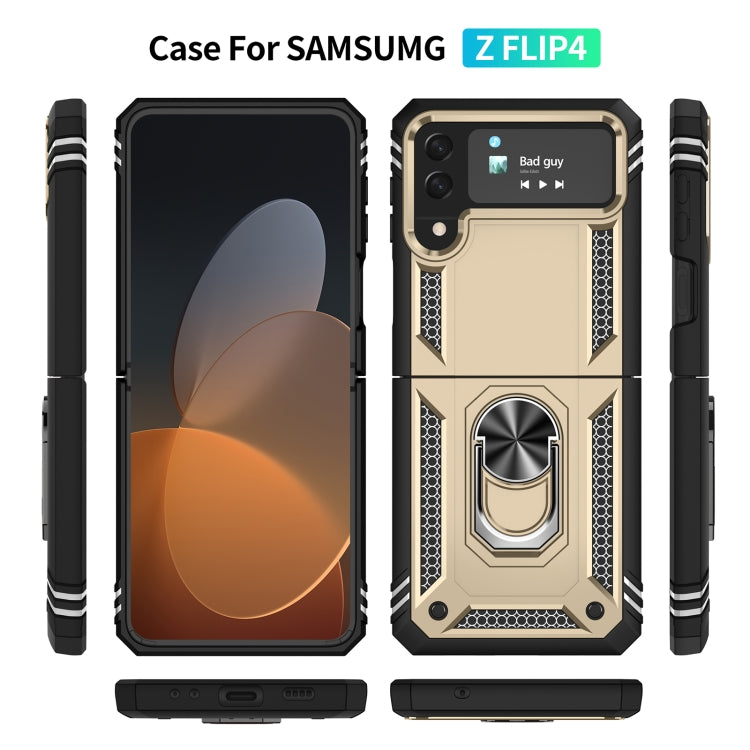 For Samsung Galaxy Z Flip4 Shockproof TPU + PC Phone Case with Holder