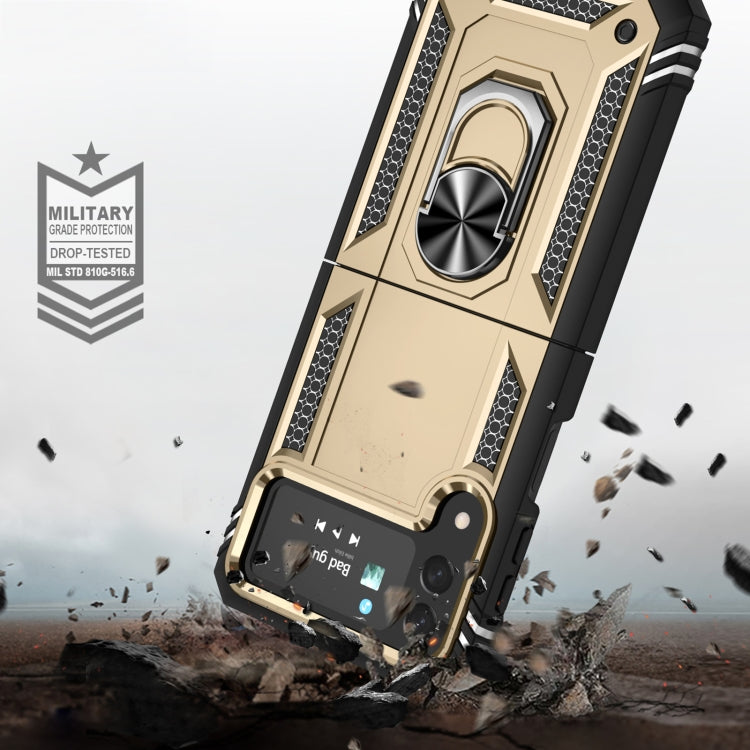 For Samsung Galaxy Z Flip4 Shockproof TPU + PC Phone Case with Holder