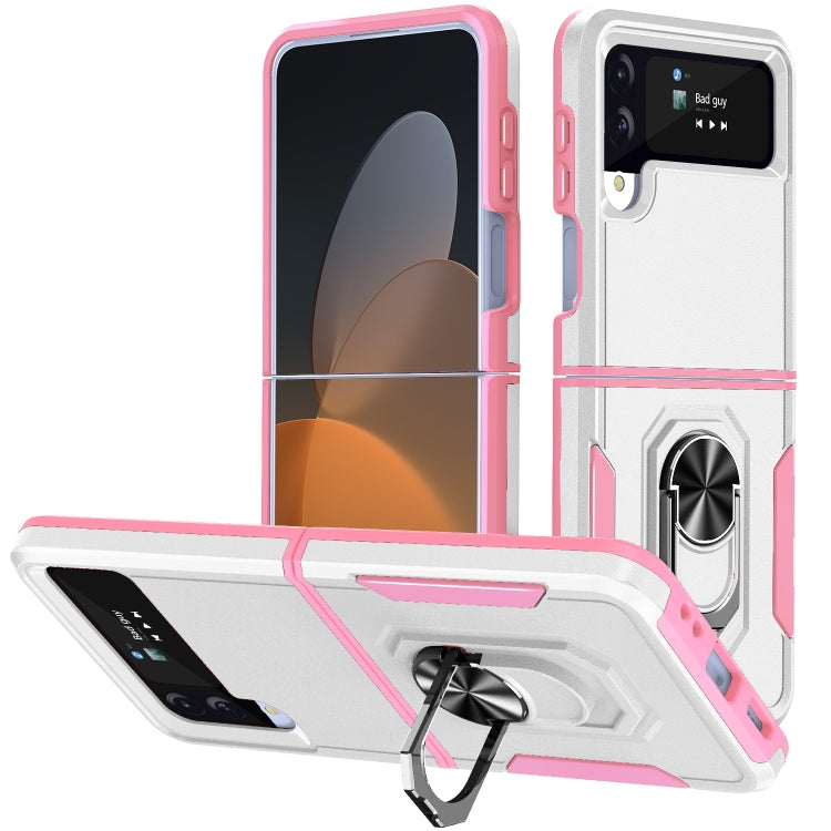 For Samsung Galaxy Z Flip4 Pioneer Armor PC + TPU Phone Case with Holder