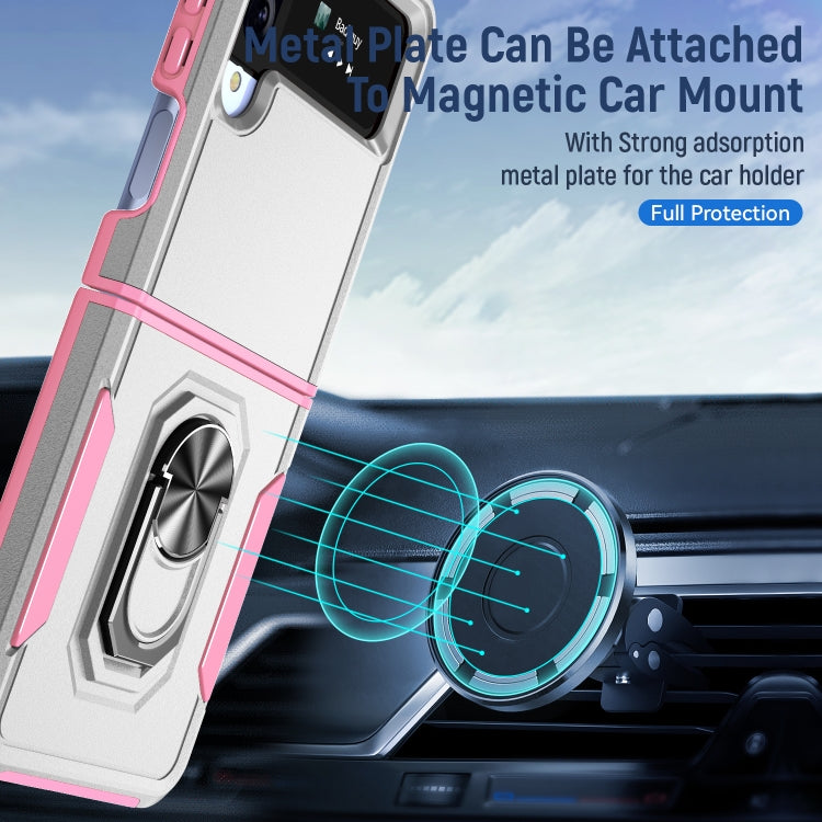 For Samsung Galaxy Z Flip4 Pioneer Armor PC + TPU Phone Case with Holder