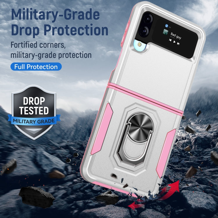 For Samsung Galaxy Z Flip4 Pioneer Armor PC + TPU Phone Case with Holder
