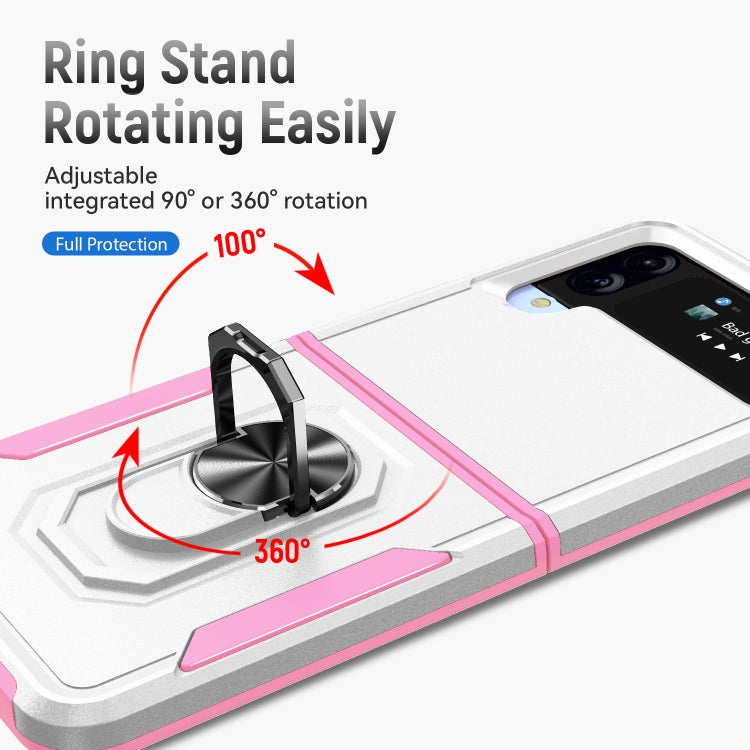 For Samsung Galaxy Z Flip4 Pioneer Armor PC + TPU Phone Case with Holder