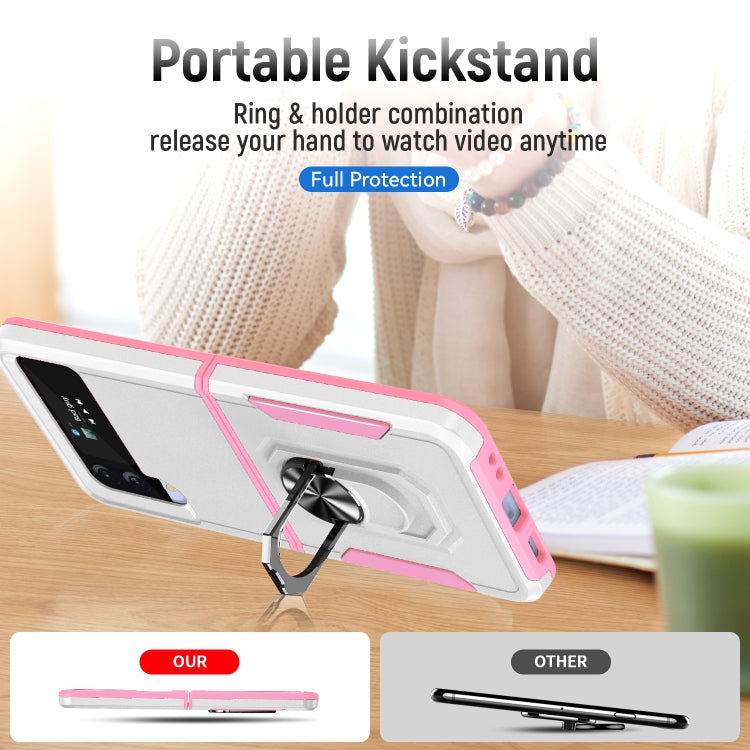 For Samsung Galaxy Z Flip4 Pioneer Armor PC + TPU Phone Case with Holder