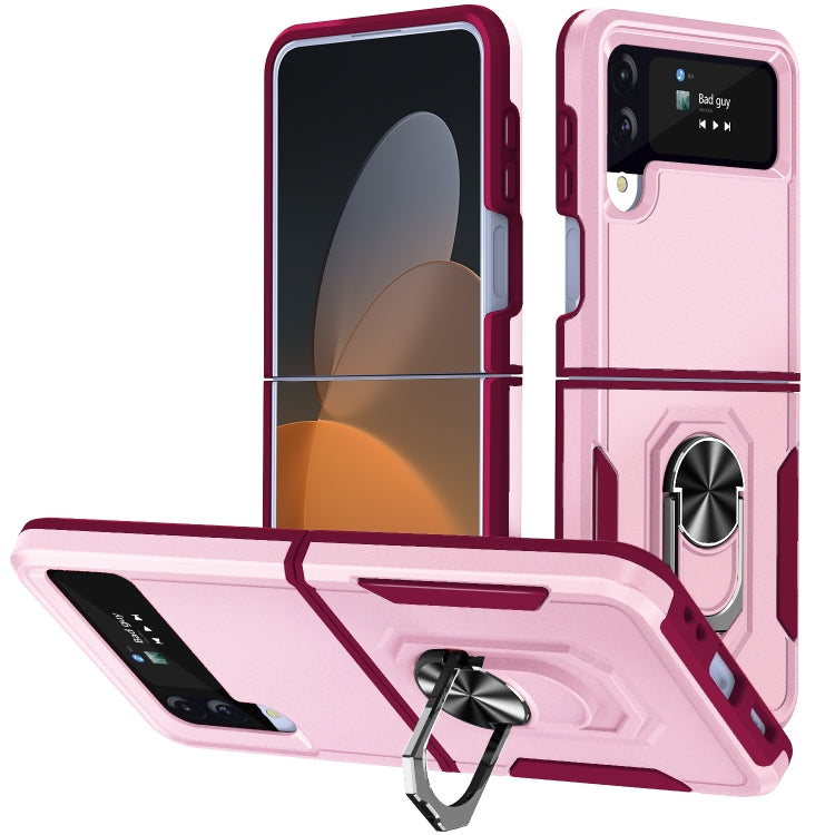 For Samsung Galaxy Z Flip4 Pioneer Armor PC + TPU Phone Case with Holder