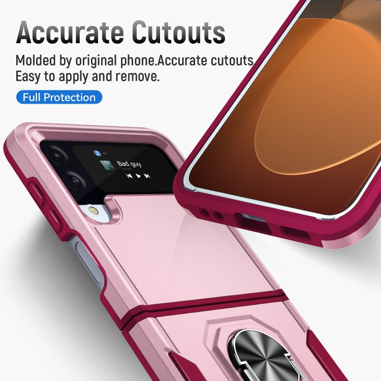 For Samsung Galaxy Z Flip4 Pioneer Armor PC + TPU Phone Case with Holder