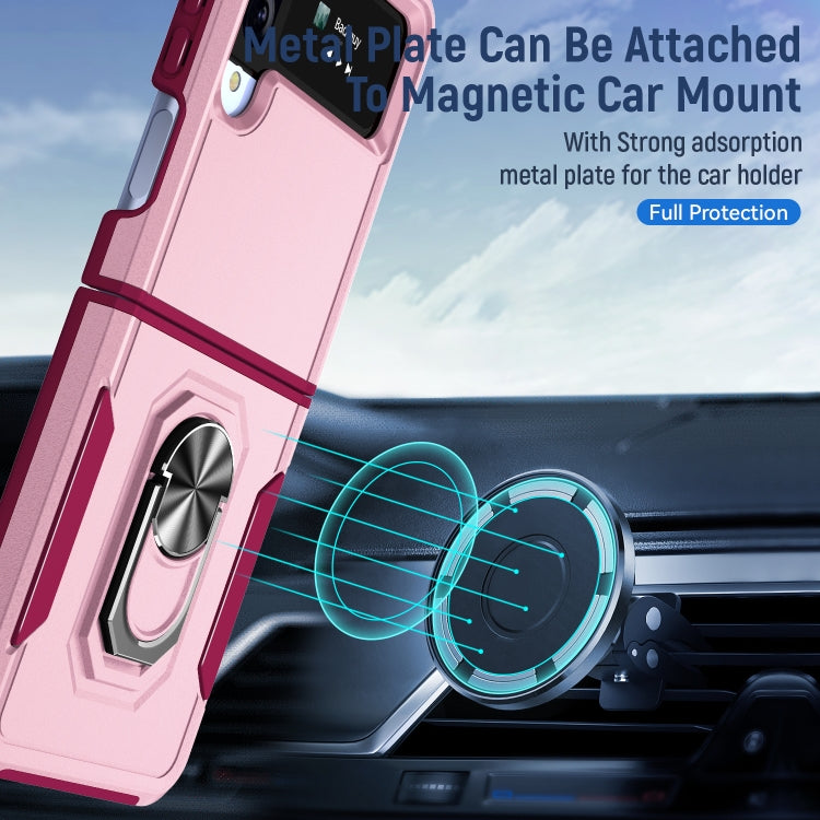 For Samsung Galaxy Z Flip4 Pioneer Armor PC + TPU Phone Case with Holder
