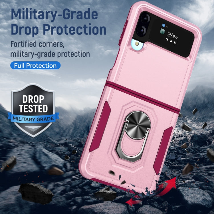 For Samsung Galaxy Z Flip4 Pioneer Armor PC + TPU Phone Case with Holder