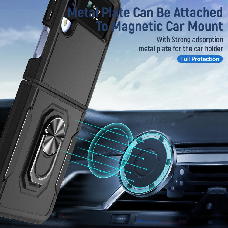 For Samsung Galaxy Z Flip4 Pioneer Armor PC + TPU Phone Case with Holder
