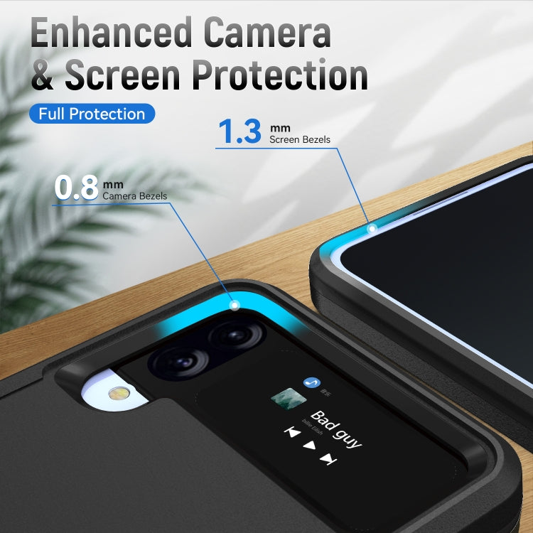 For Samsung Galaxy Z Flip4 Pioneer Armor PC + TPU Phone Case with Holder