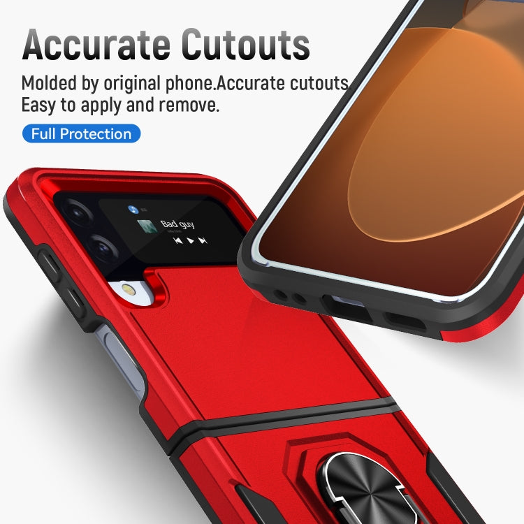 For Samsung Galaxy Z Flip4 Pioneer Armor PC + TPU Phone Case with Holder