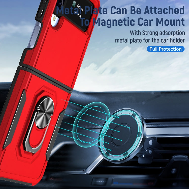 For Samsung Galaxy Z Flip4 Pioneer Armor PC + TPU Phone Case with Holder