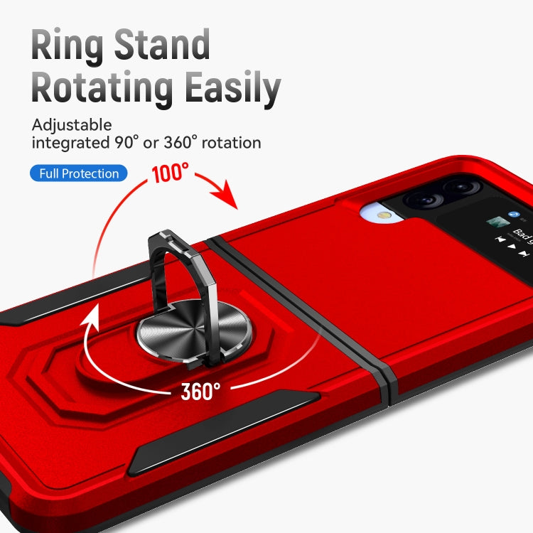 For Samsung Galaxy Z Flip4 Pioneer Armor PC + TPU Phone Case with Holder