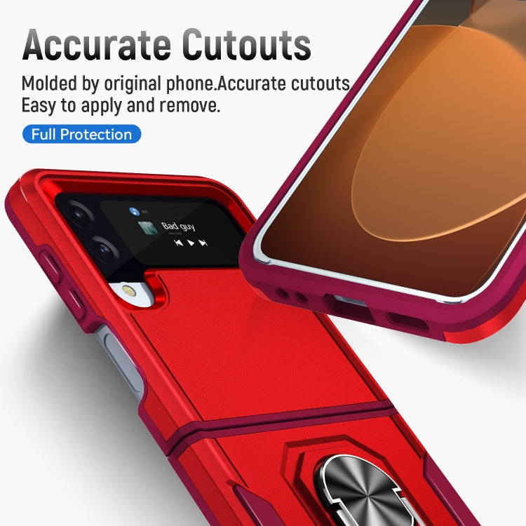 For Samsung Galaxy Z Flip4 Pioneer Armor PC + TPU Phone Case with Holder