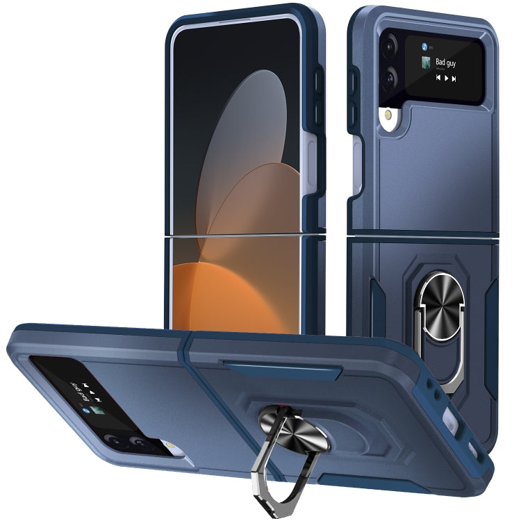 For Samsung Galaxy Z Flip4 Pioneer Armor PC + TPU Phone Case with Holder