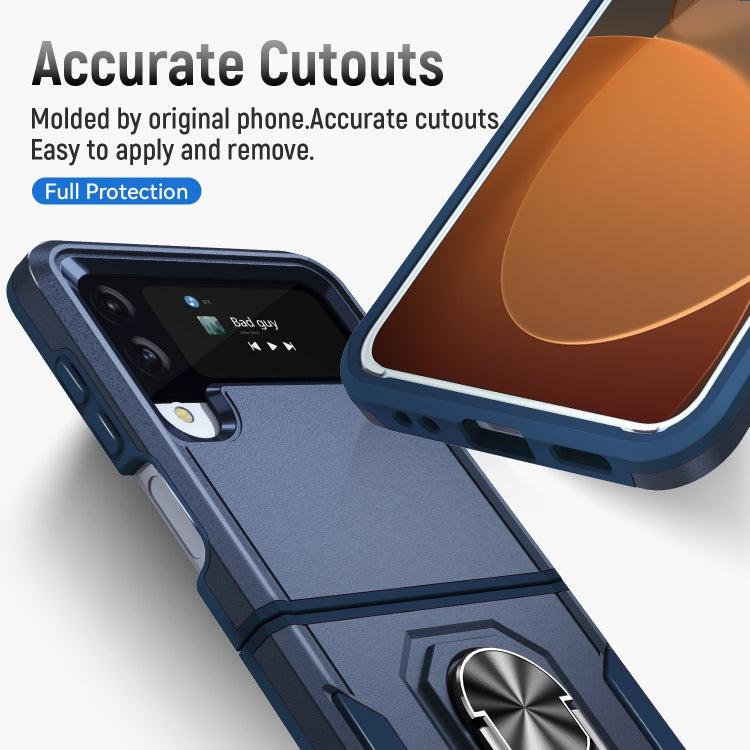 For Samsung Galaxy Z Flip4 Pioneer Armor PC + TPU Phone Case with Holder