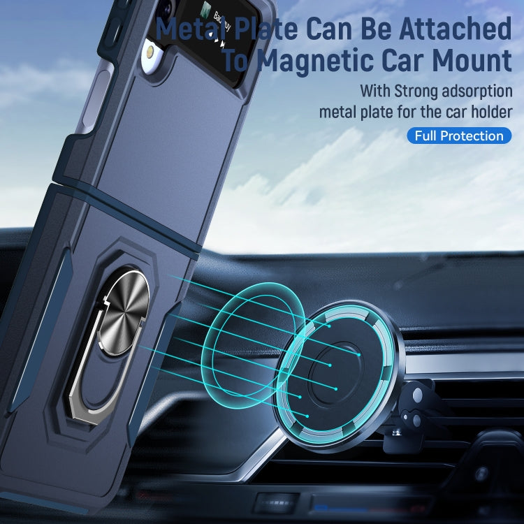 For Samsung Galaxy Z Flip4 Pioneer Armor PC + TPU Phone Case with Holder