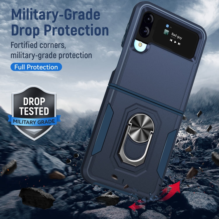 For Samsung Galaxy Z Flip4 Pioneer Armor PC + TPU Phone Case with Holder