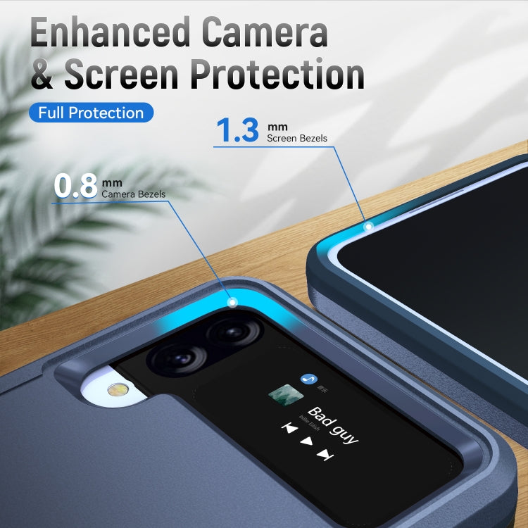 For Samsung Galaxy Z Flip4 Pioneer Armor PC + TPU Phone Case with Holder