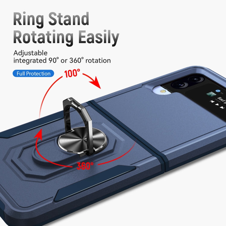 For Samsung Galaxy Z Flip4 Pioneer Armor PC + TPU Phone Case with Holder