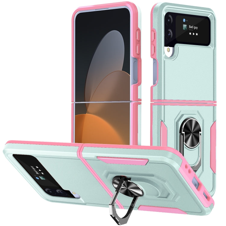 For Samsung Galaxy Z Flip4 Pioneer Armor PC + TPU Phone Case with Holder