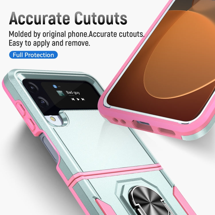 For Samsung Galaxy Z Flip4 Pioneer Armor PC + TPU Phone Case with Holder
