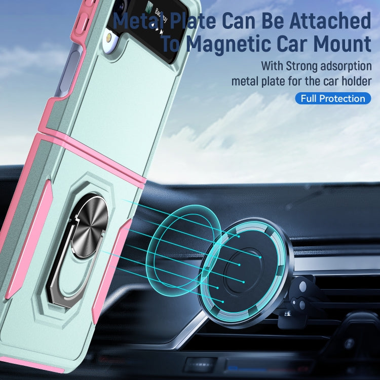 For Samsung Galaxy Z Flip4 Pioneer Armor PC + TPU Phone Case with Holder