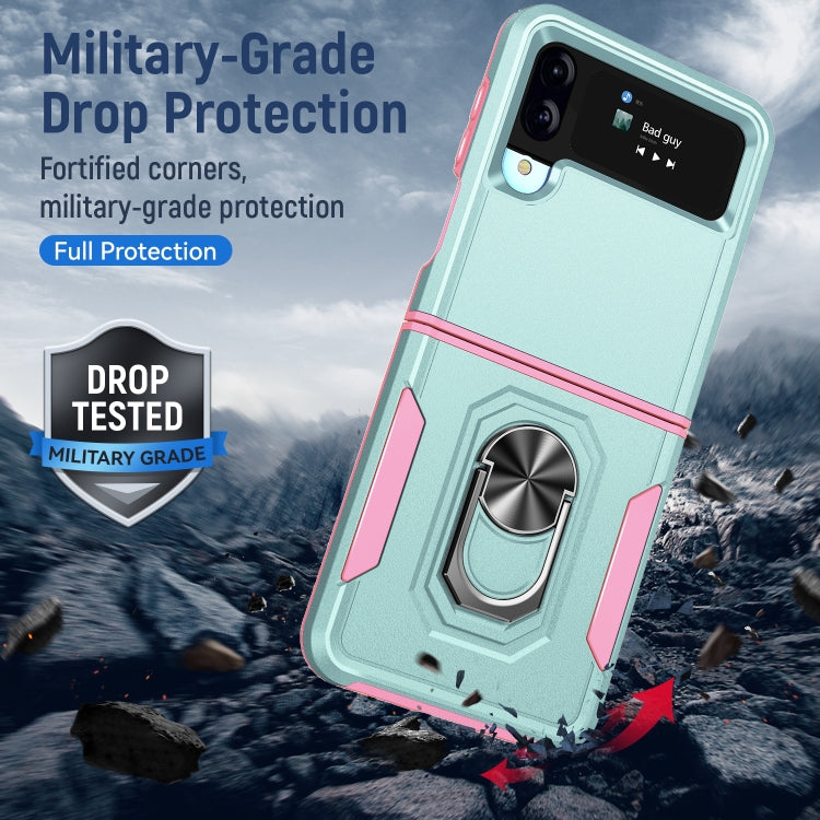 For Samsung Galaxy Z Flip4 Pioneer Armor PC + TPU Phone Case with Holder
